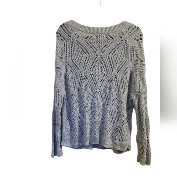 Old Navy Light Blue Textured Women's Sweater - Picture 2 of 3